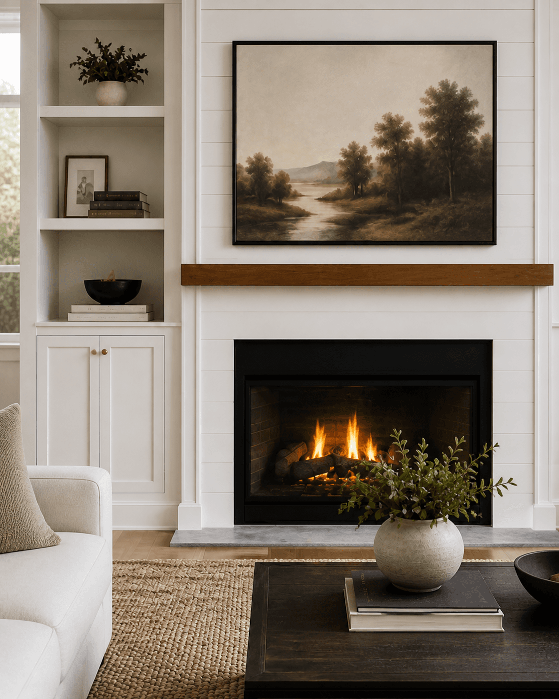 Refined living room prepared for a property presentation