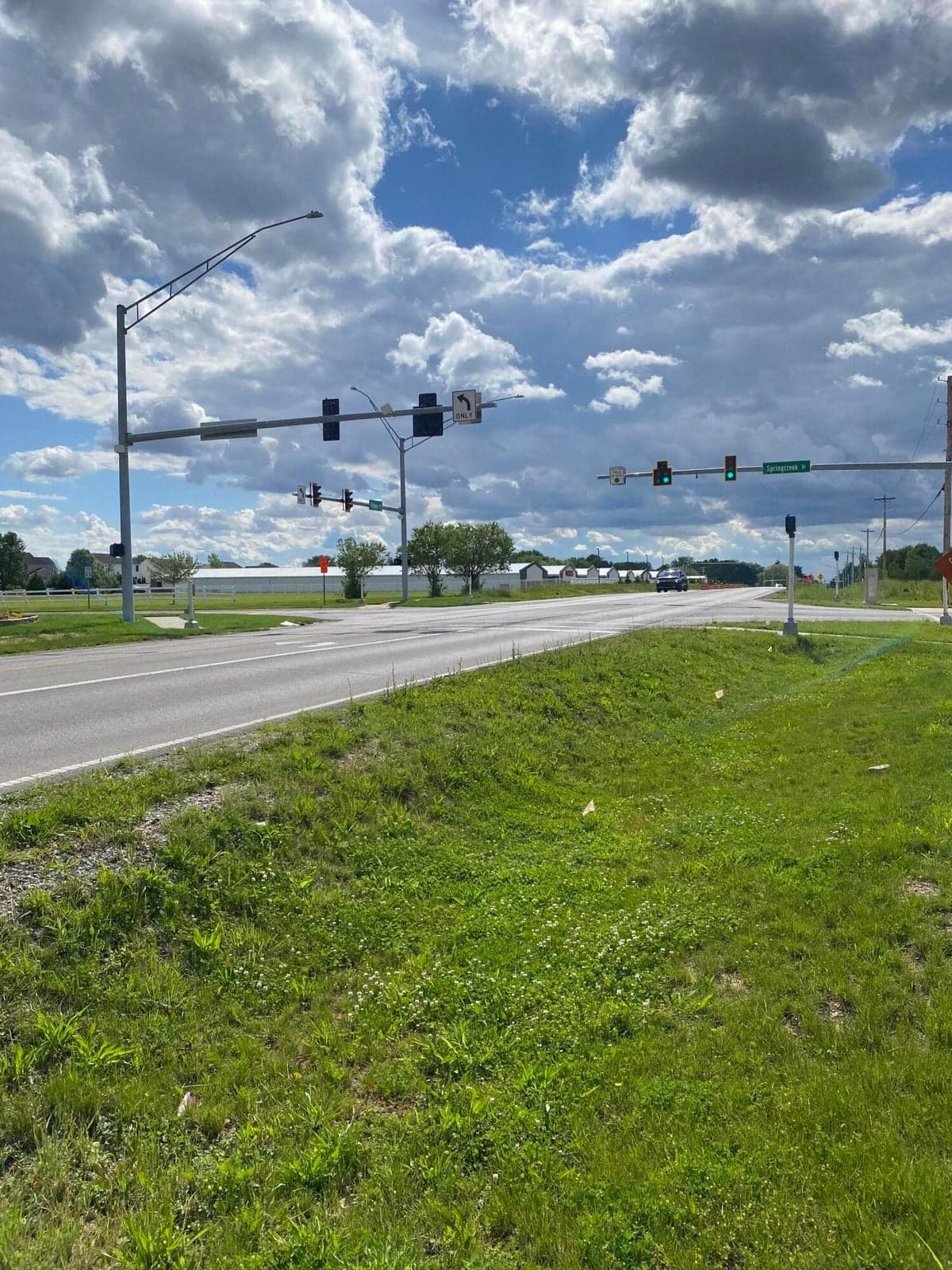 Looking WEST from land.
