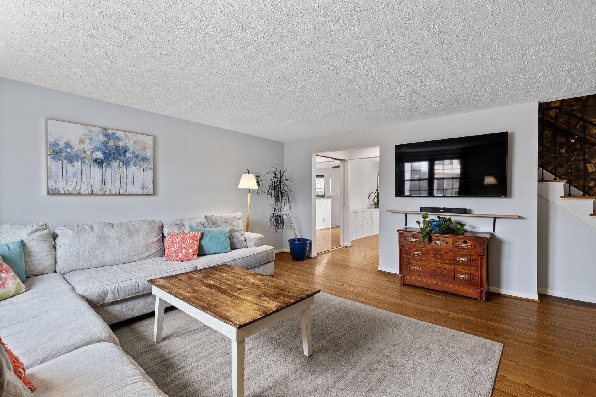 Living Room flows into dining area