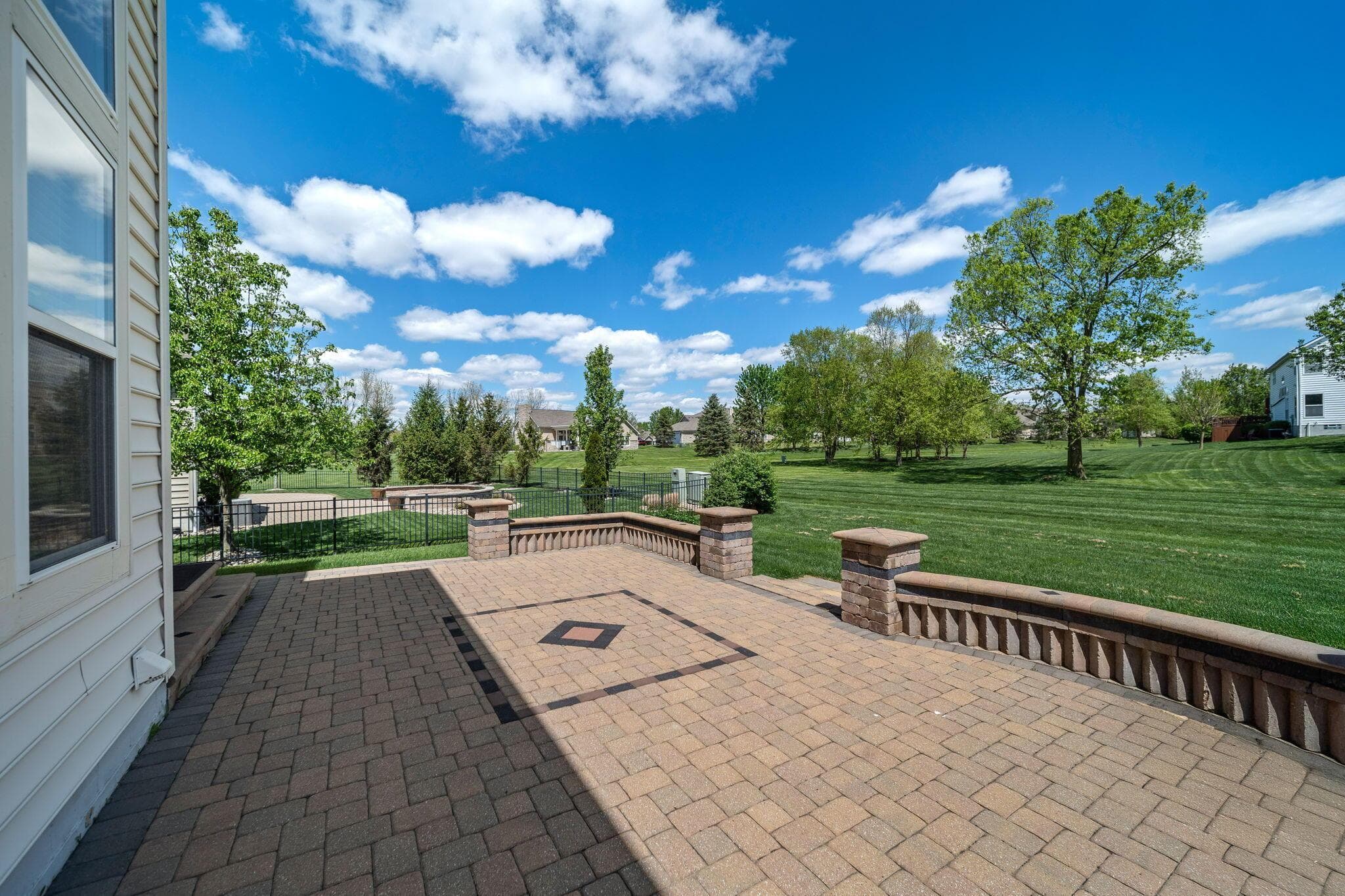 Private back yard with greenspace