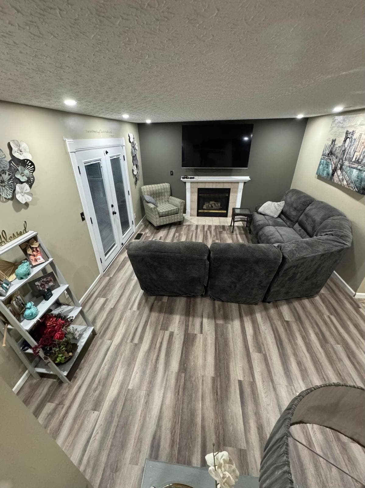 Entry level family room that walks out to the patio area.