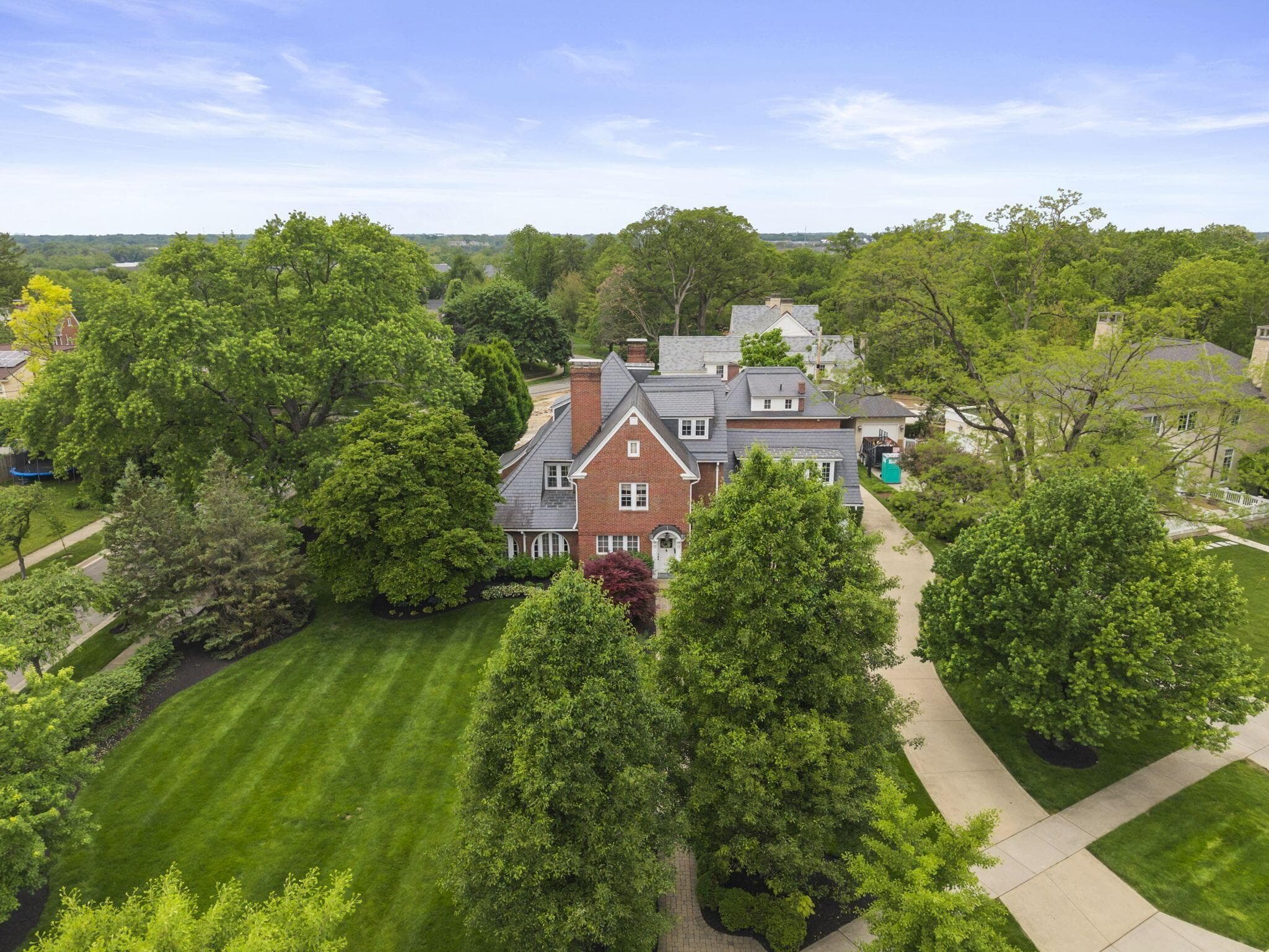 Private, large front and side yard