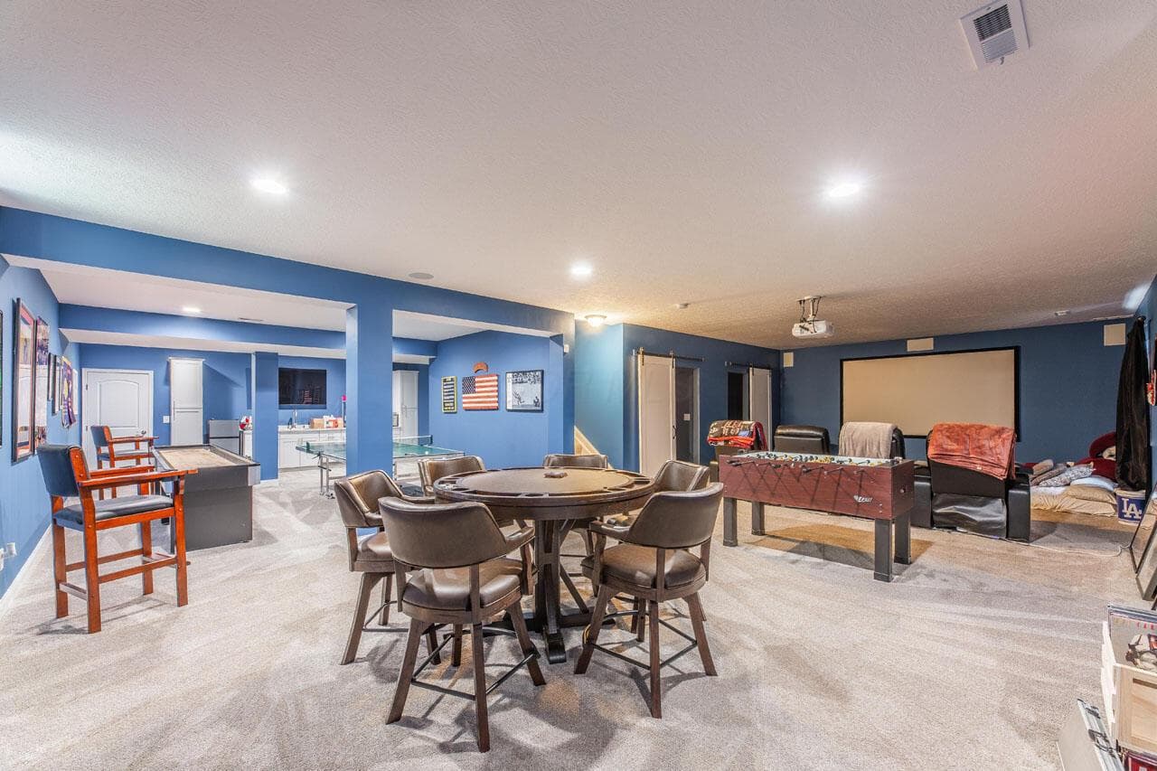 This basement has lots of space for games, sectionals, dance studio, and so much more.