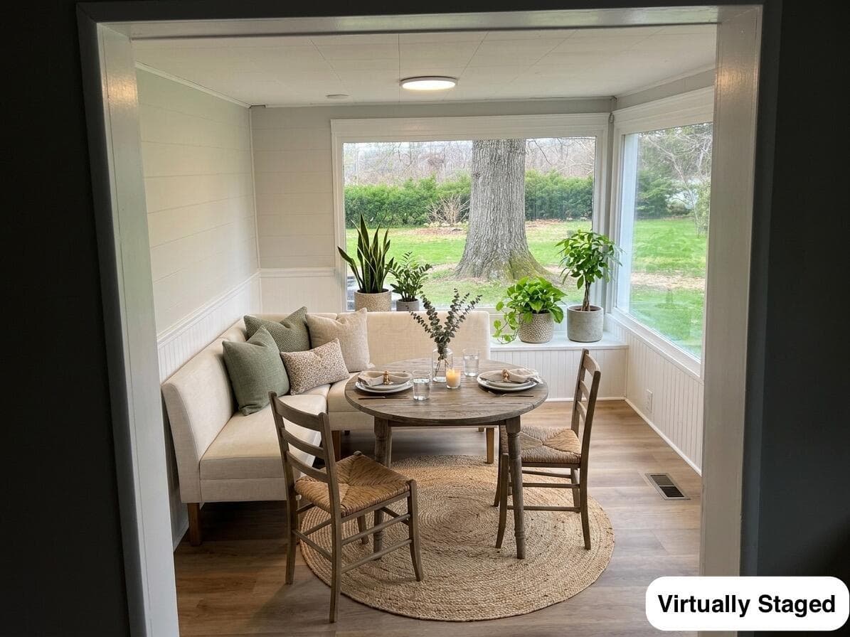 Virtually Staged Eat-in area kitchen