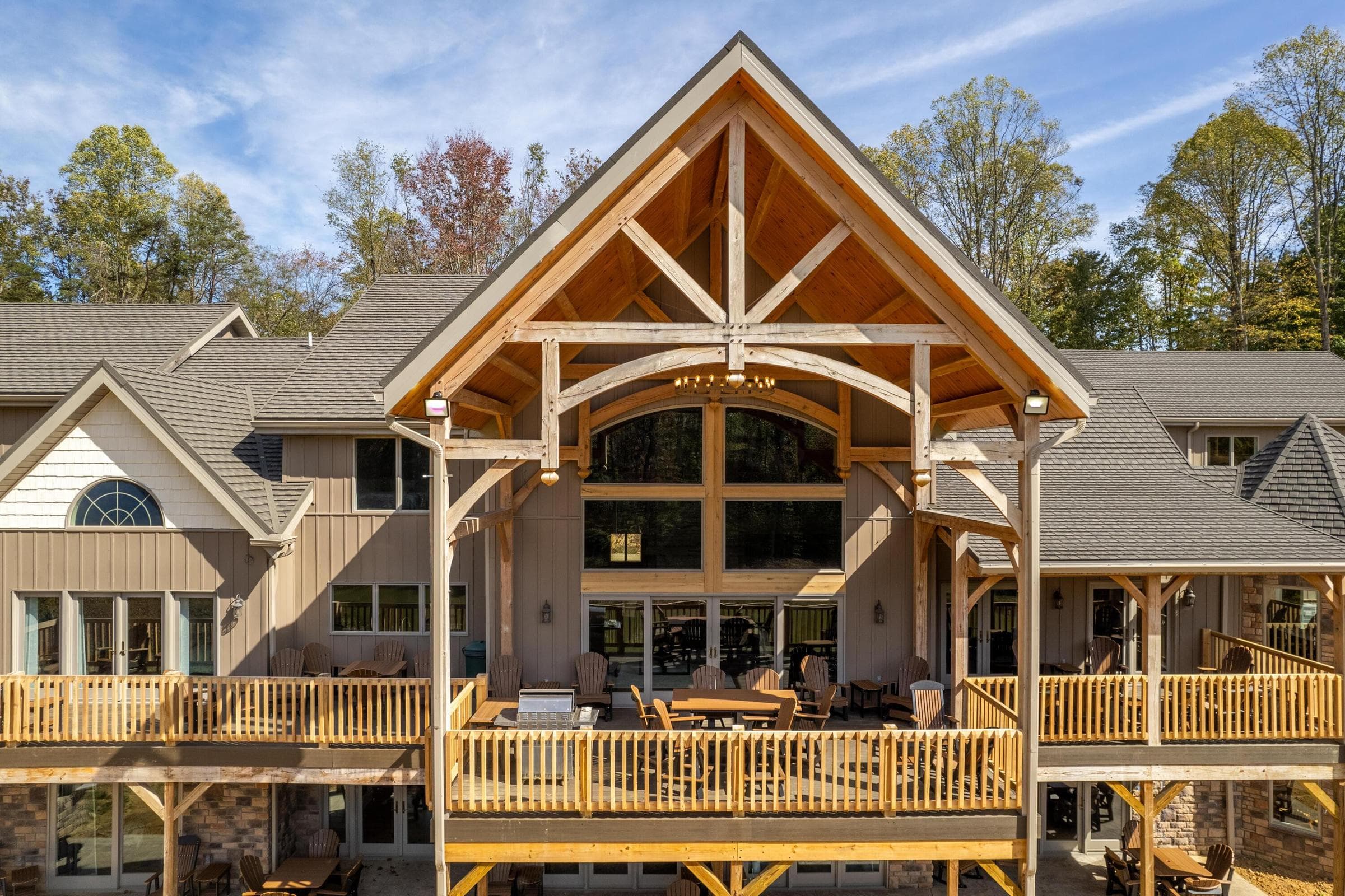 Striking Amish timber framing.