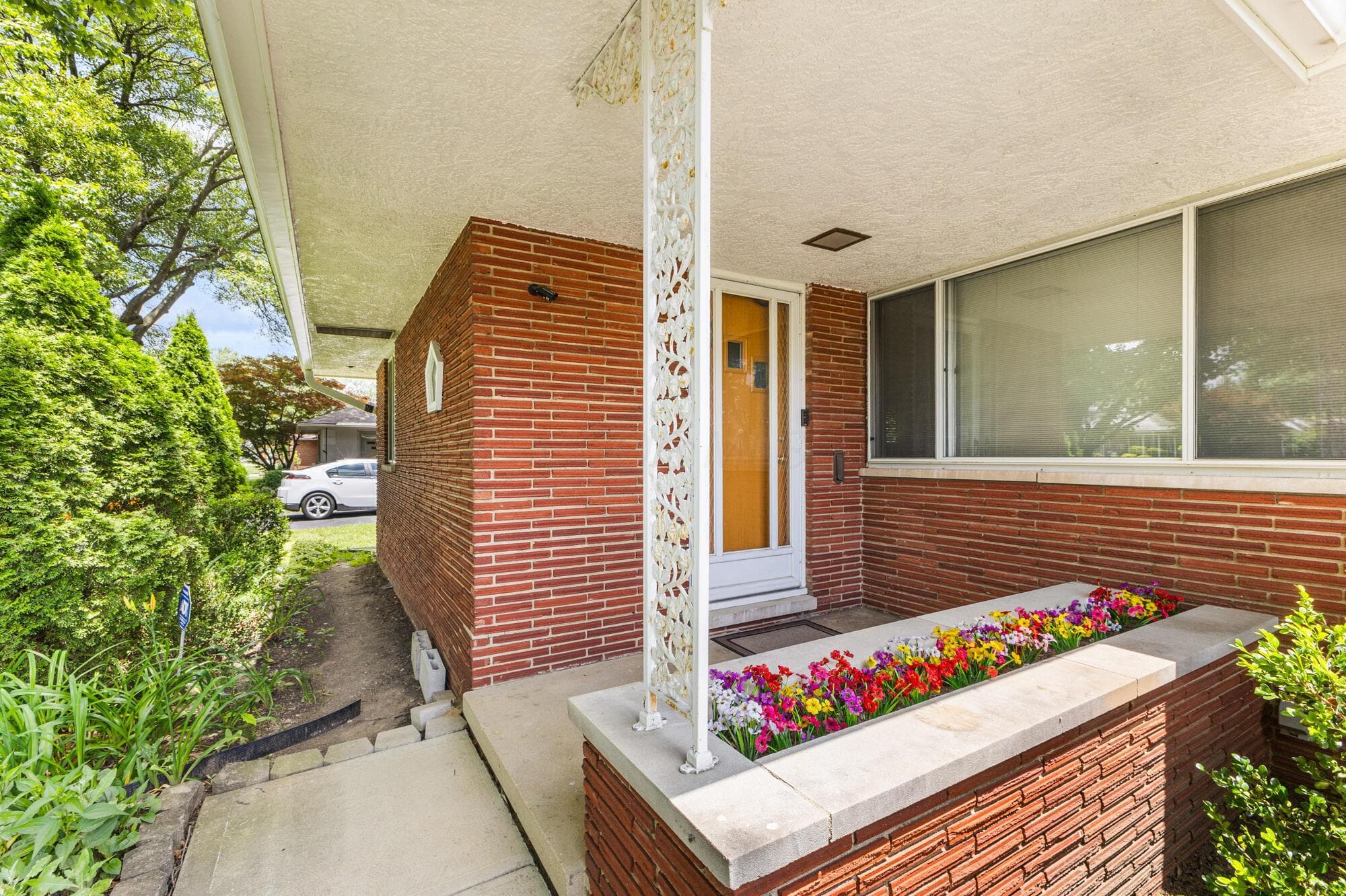 Inviting covered front porch