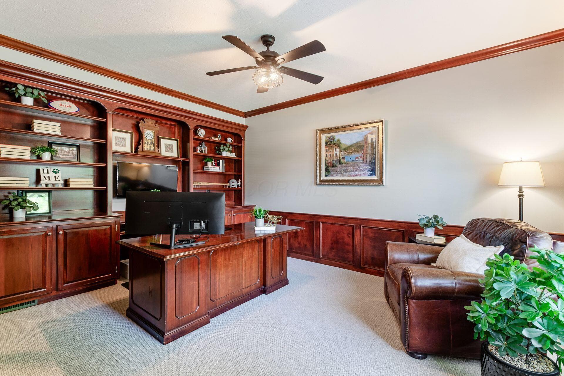 Office includes a door to close for privacy