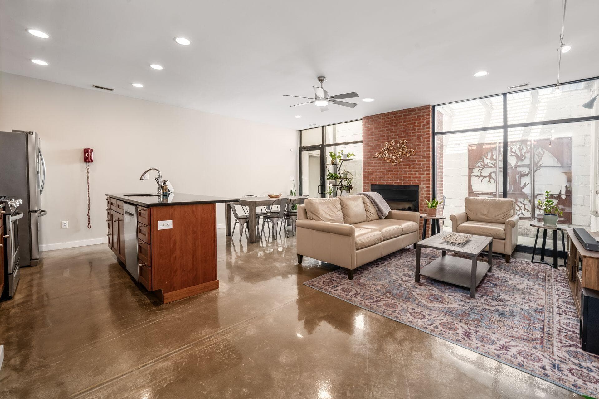 Overall view of open concept living space!