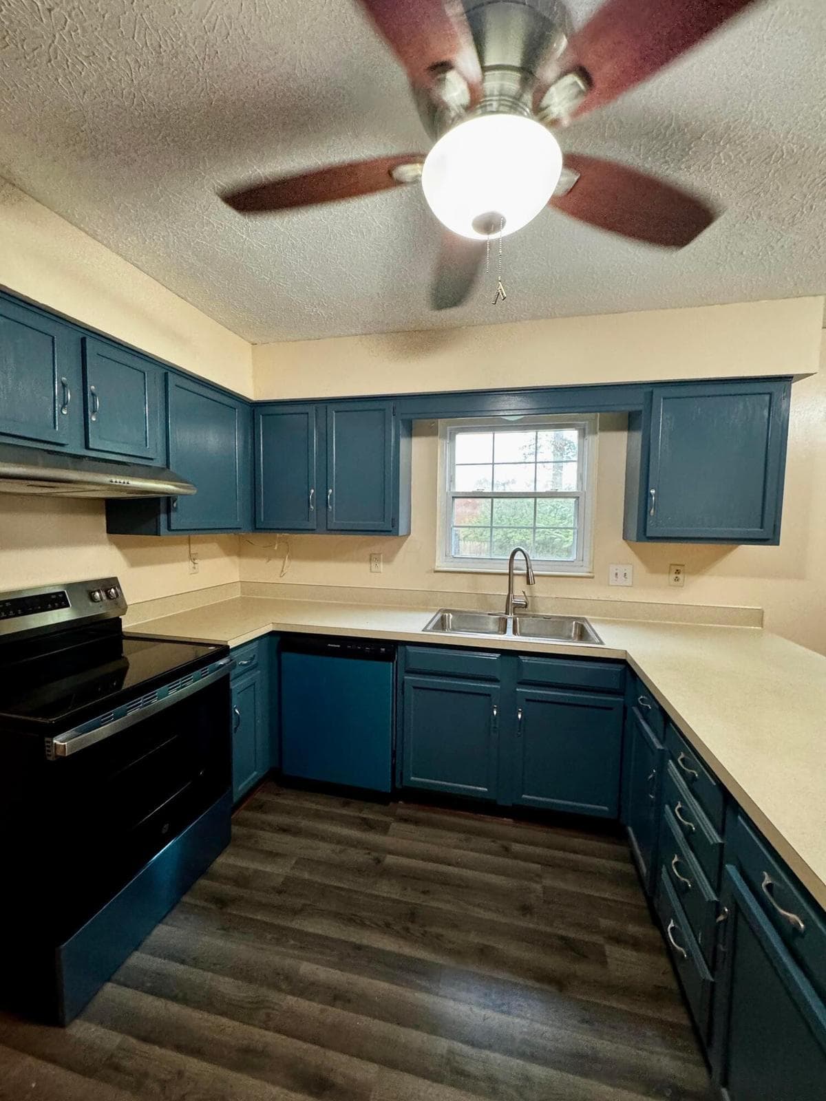 Kitchen-new stove, vent hood, and dishwasher