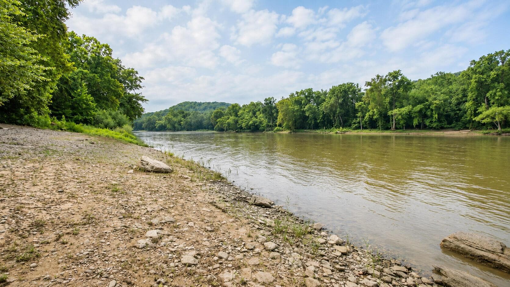 Beach and river frontage