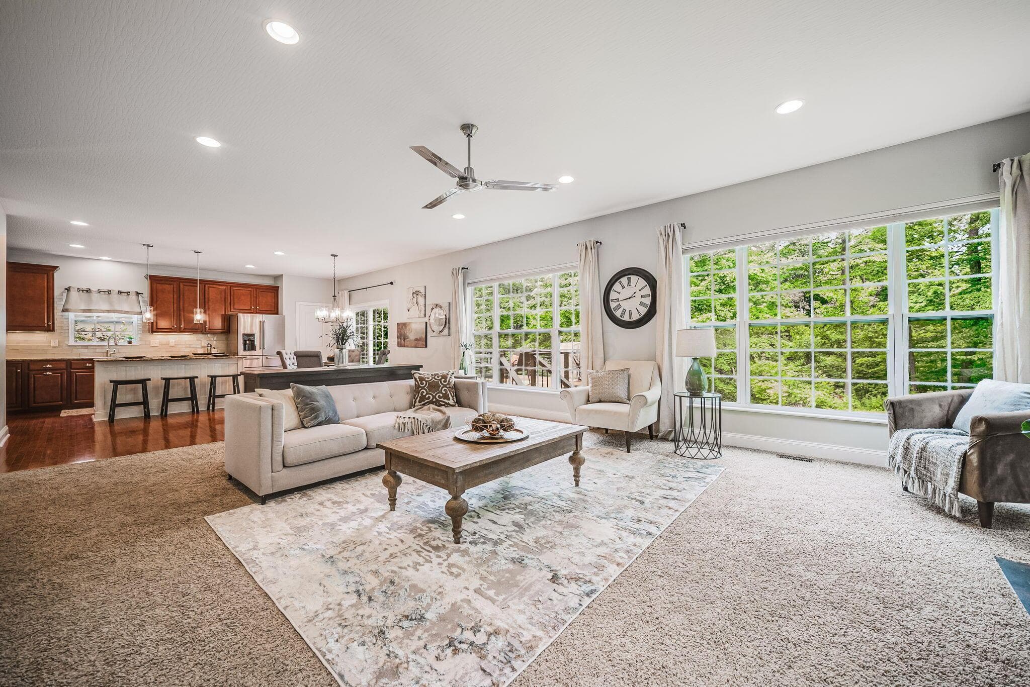 Open to kitchen