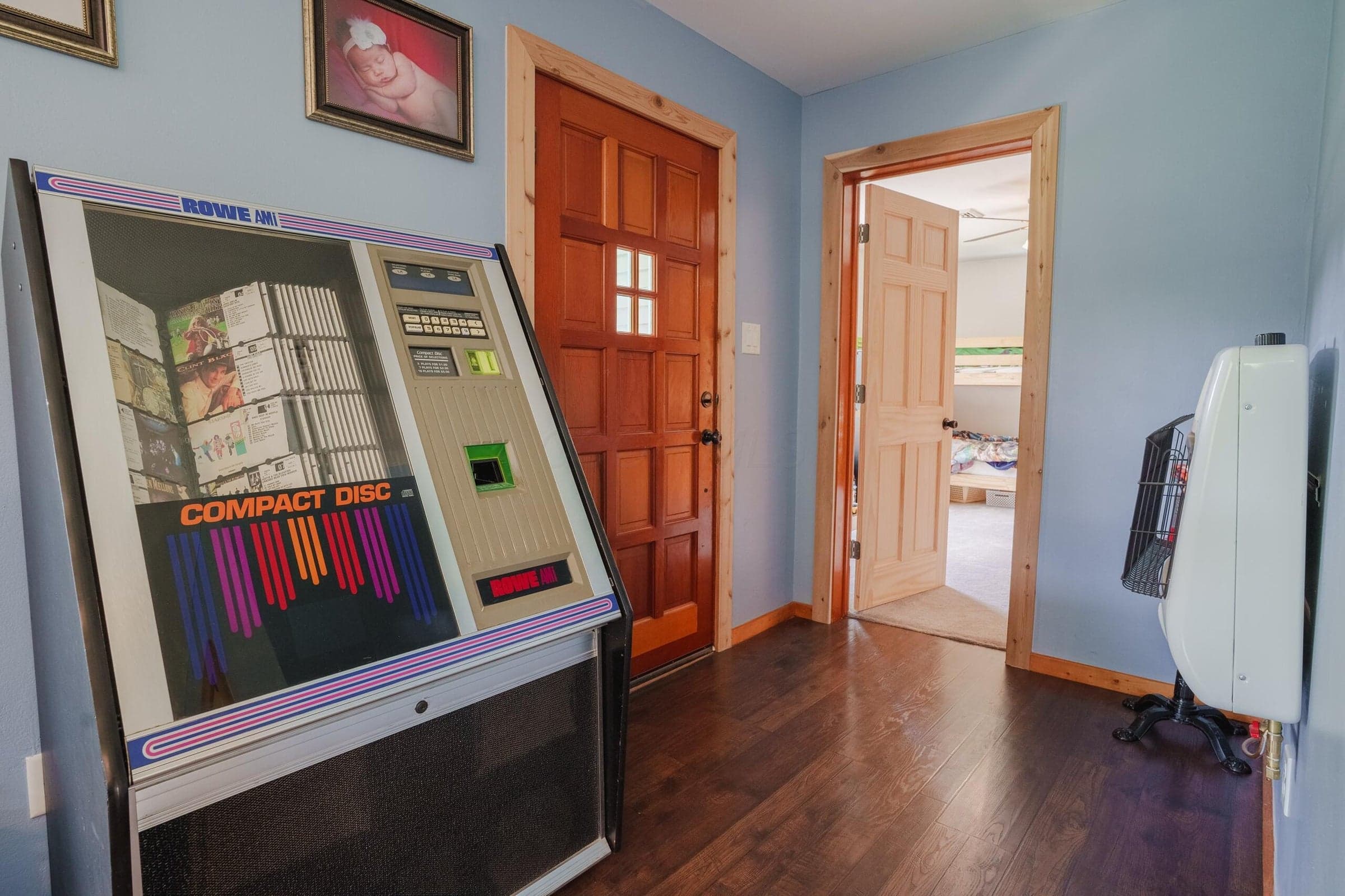 Wood-finish flooring throughout