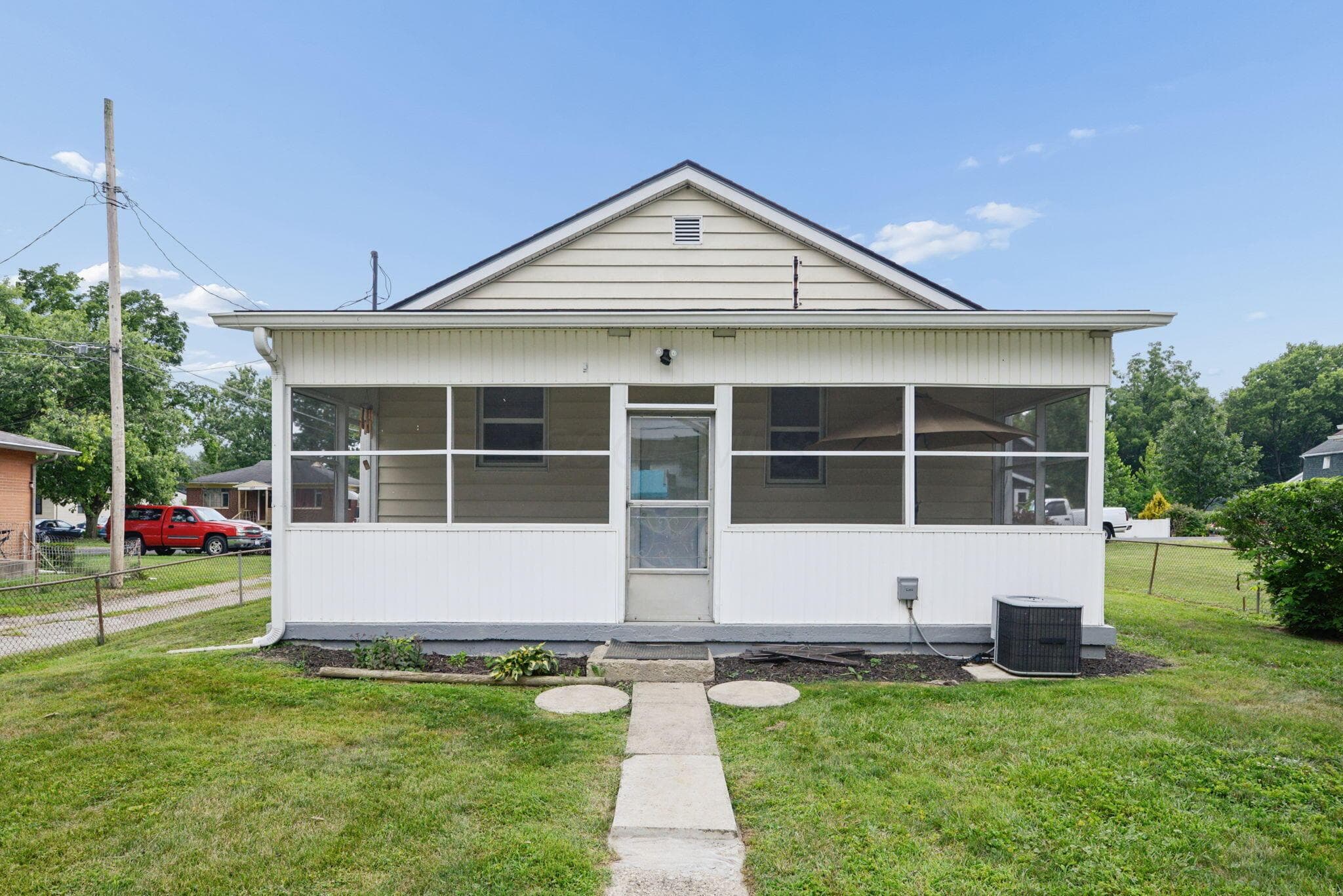 Exterior back, screened porch