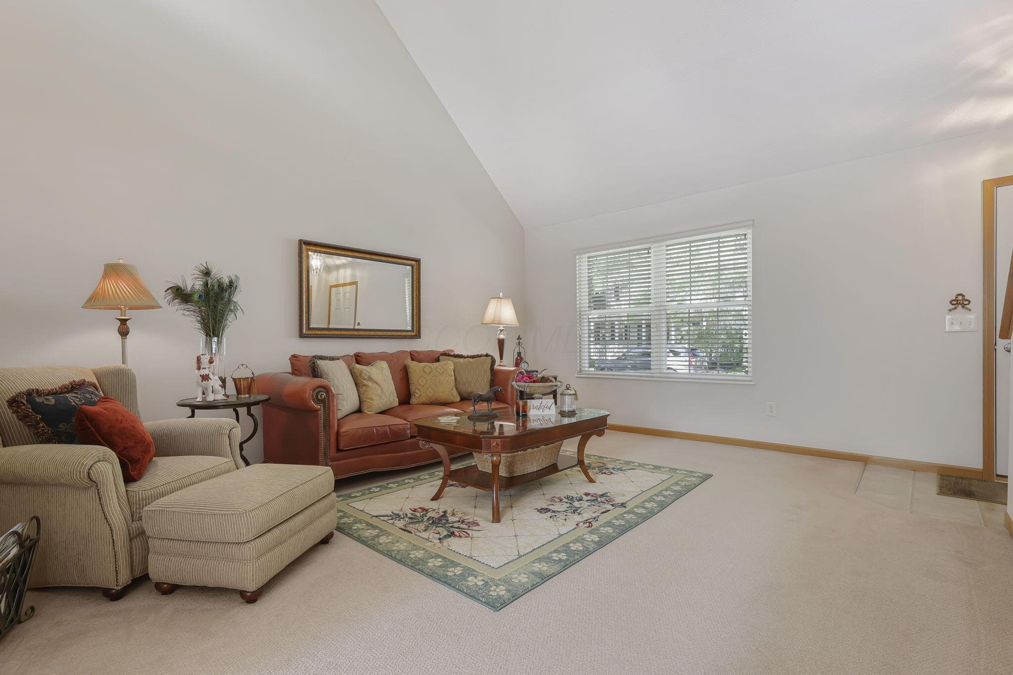 Great room with soaring vaulted ceilings
