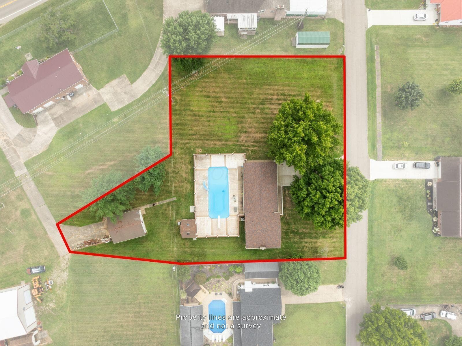Aerial with Property Lines-approximate lines