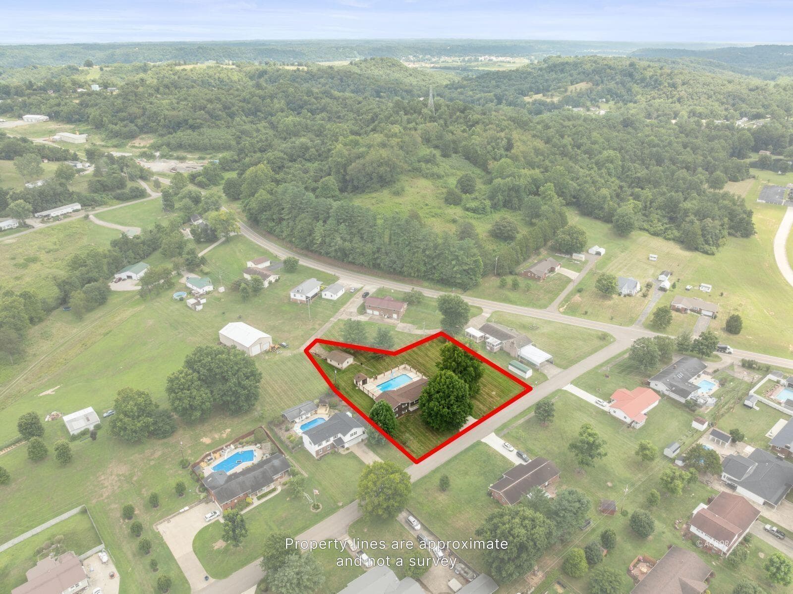 Aerial with Property Lines-approximate lines