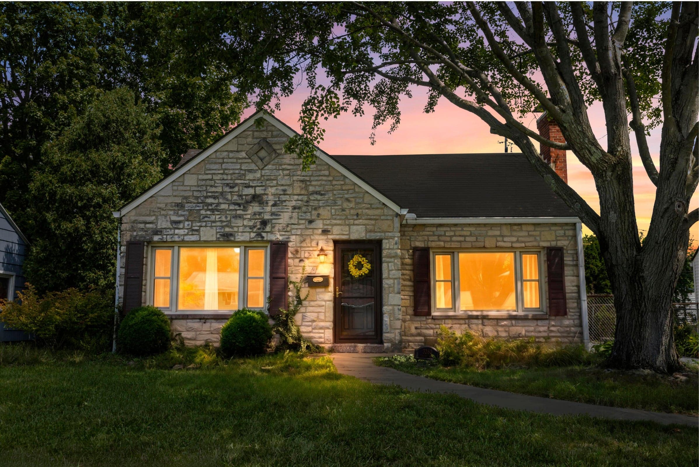 Charming stone cape cod with welcoming front entry