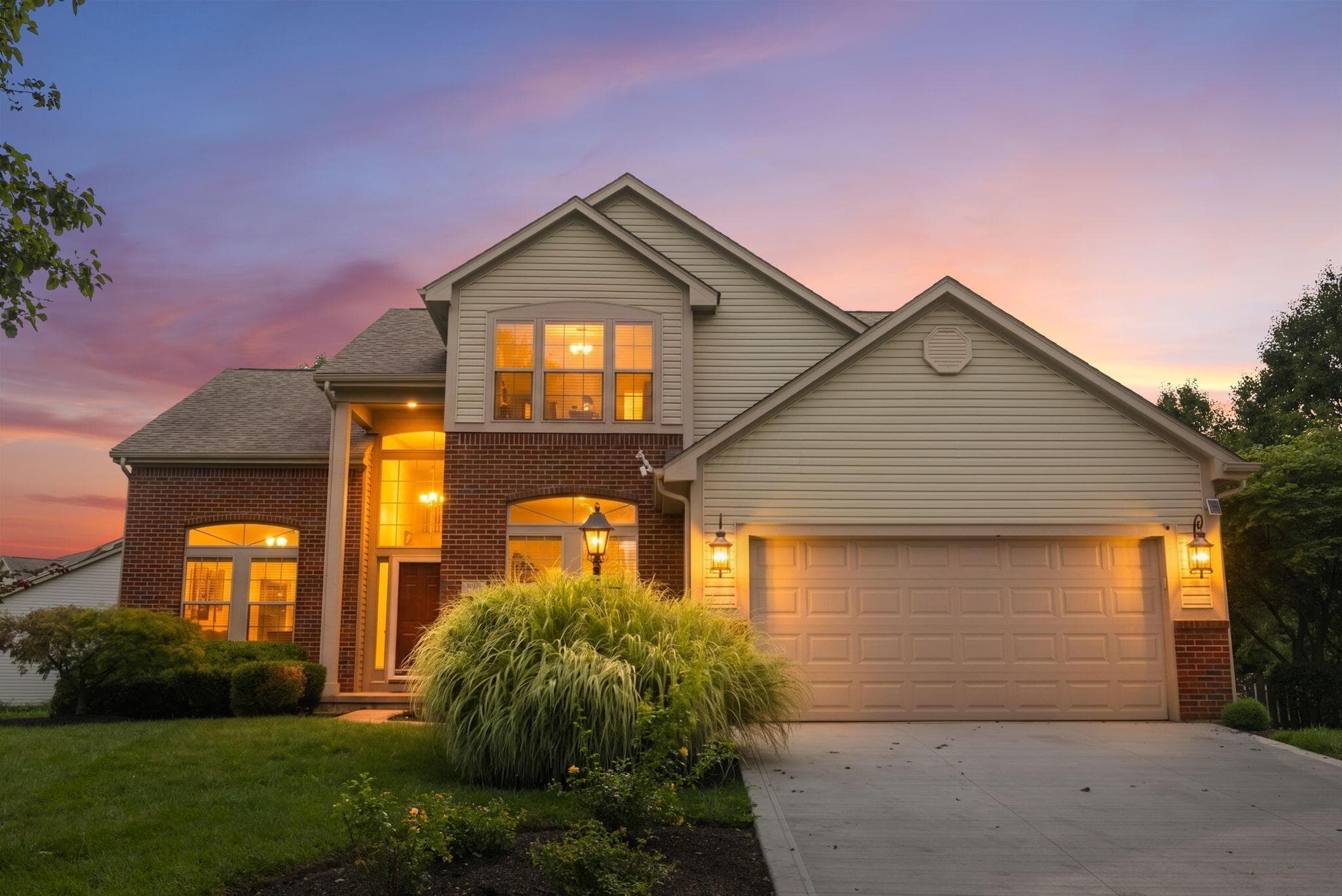 Front of home at twilight