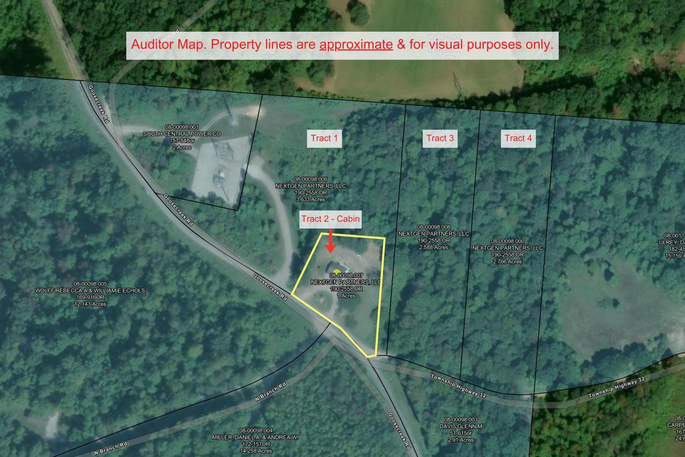 Approximate Property Lines - 25816 Goosecreek Road, OH 45651
