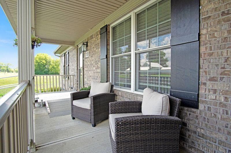 Great sitting porch to watch the sun rise