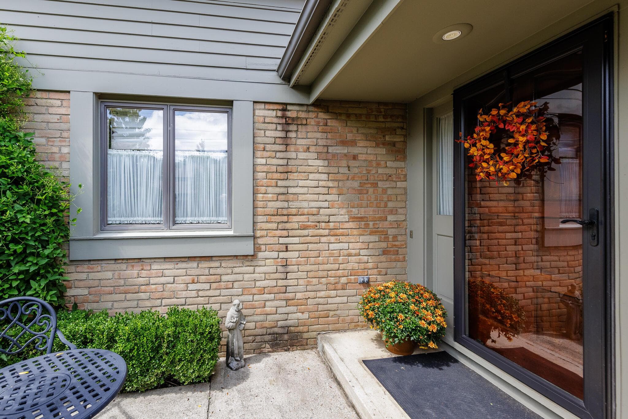 Patio and front door.
