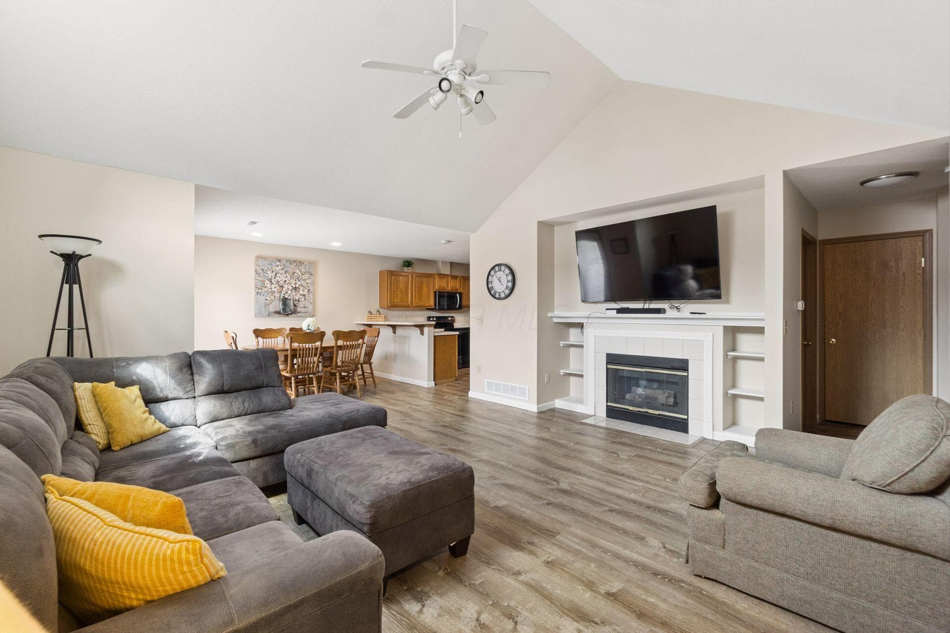 Living Room with view of Dining & Kitchen LVT Flooring