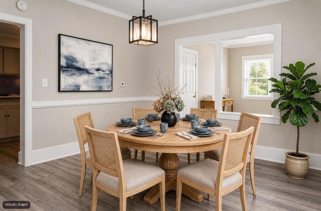dining area virtually staged