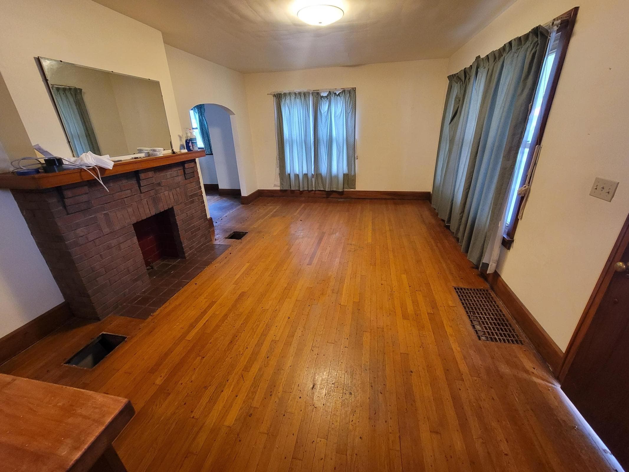 Flooring will be professionally refinished after painting