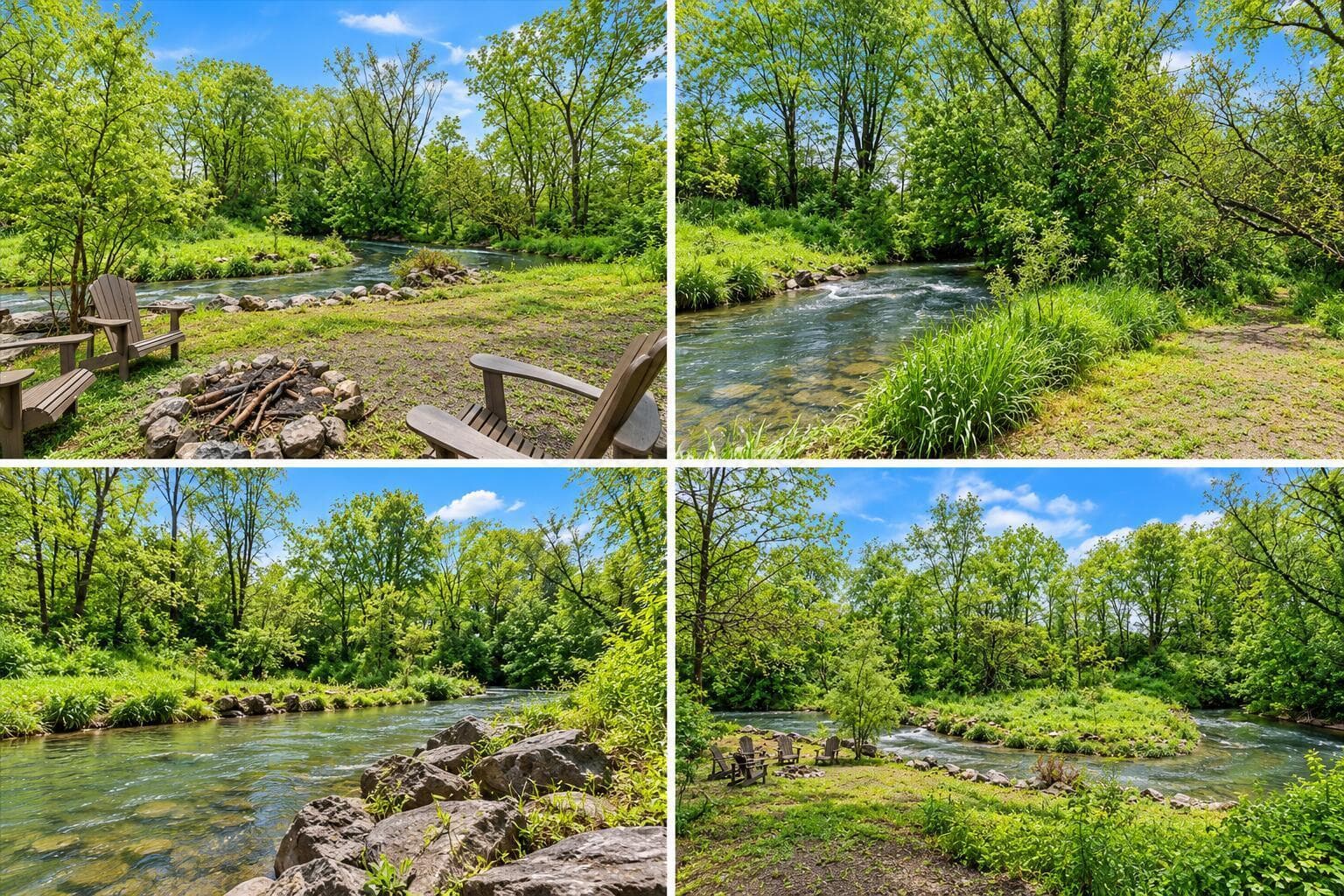Property Images. Collated views of the property's natural features, including the water body and surrounding landscape