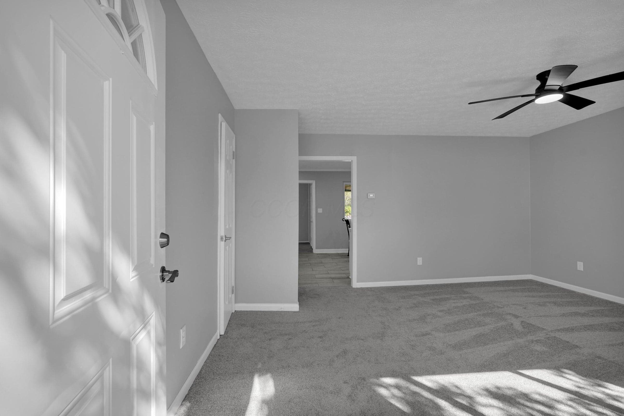 Upon entry into the home, you'll be greeted by upgraded ceiling fan/light fixture, new flooring, and neutral decor!