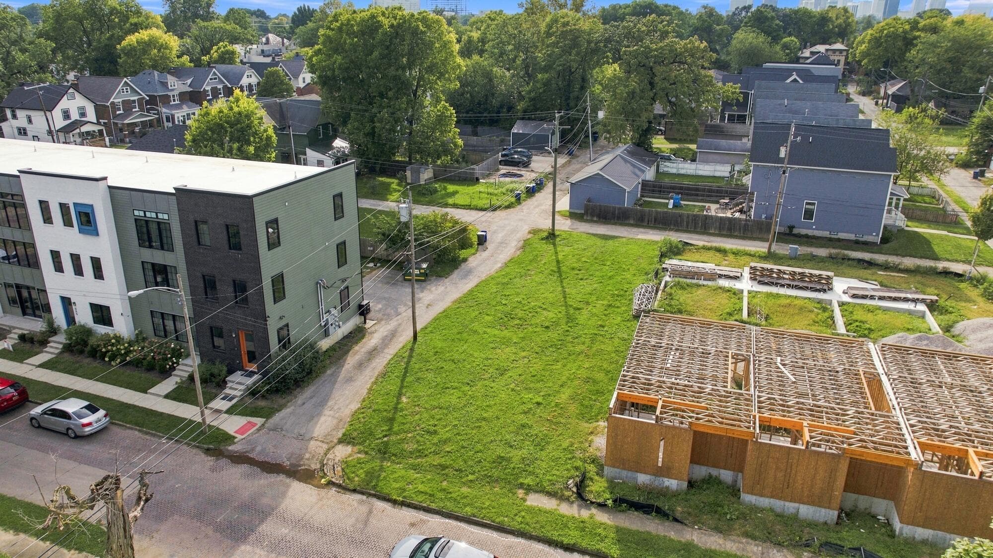 Development lot featuring urban lot topography