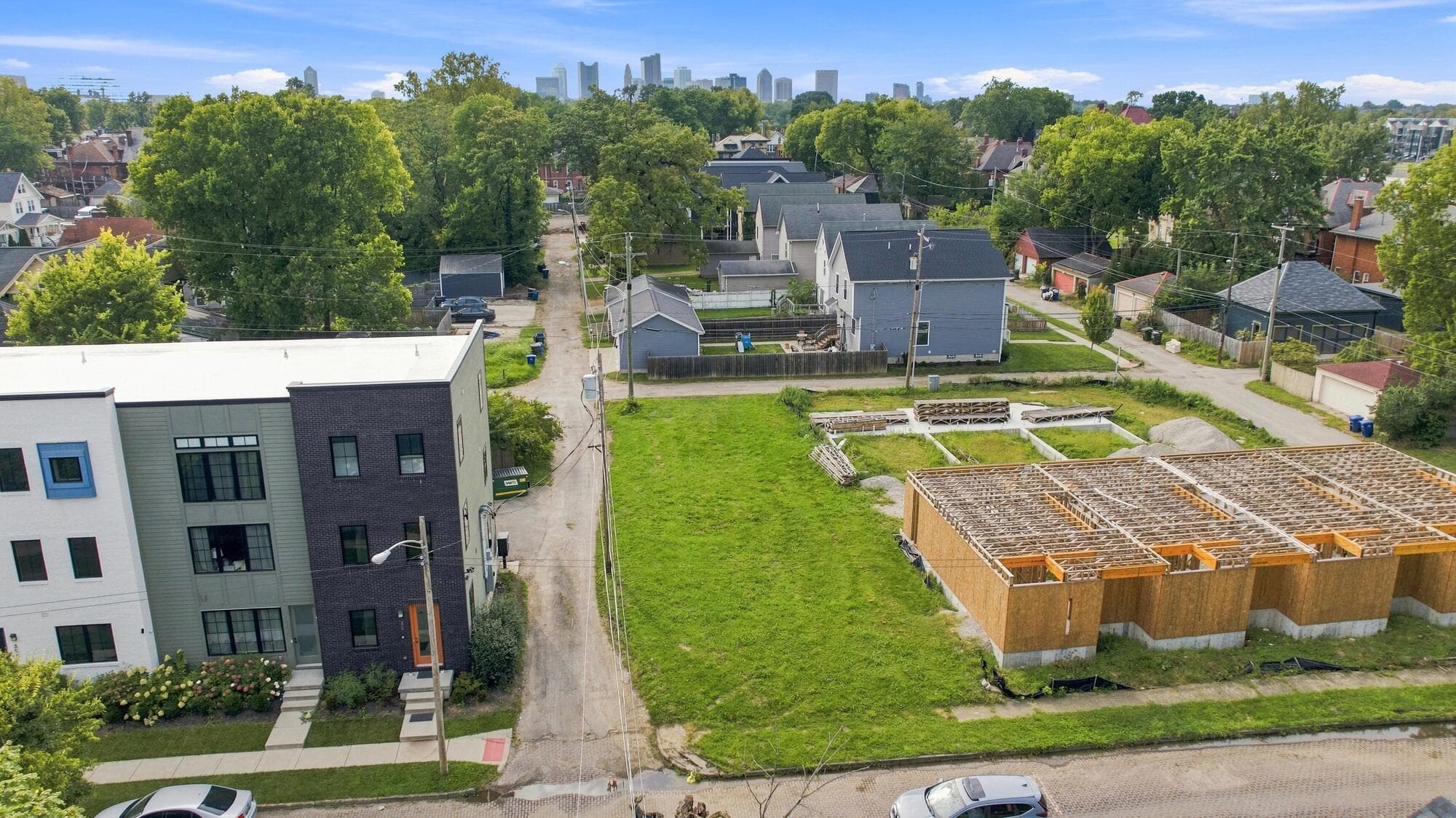 Development lot featuring urban lot topography
