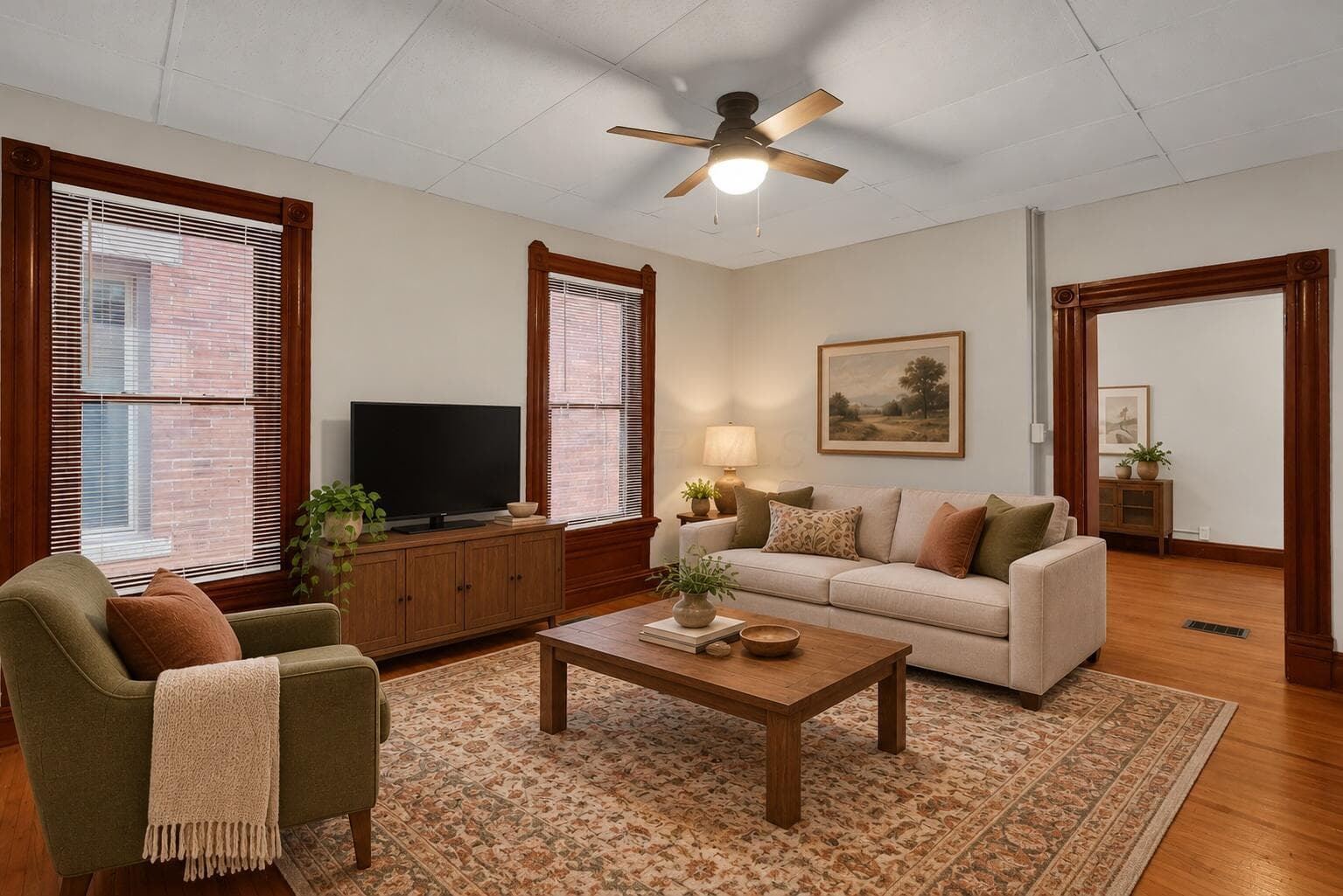 Living room virtual staged