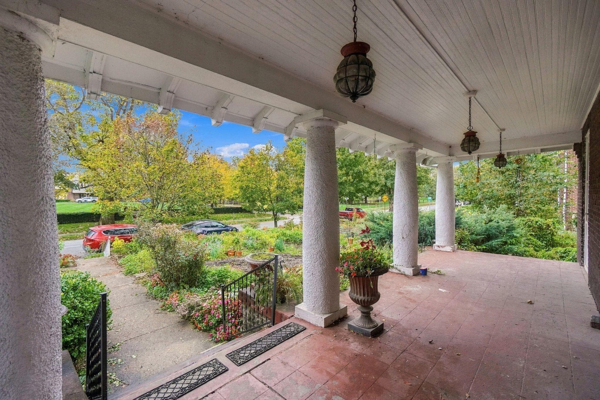 Huge covered porch from which to view the park, greet neighbors and sip lemonade.
