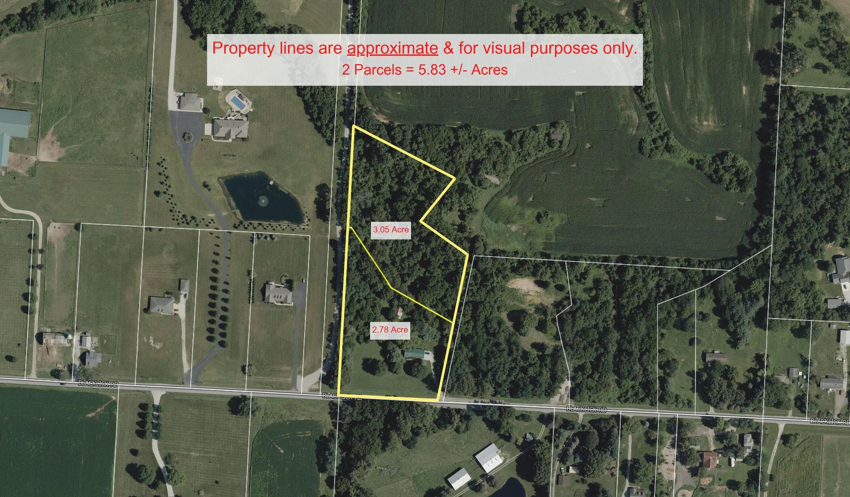 Approximate Lot Lines - 1728 Blacklick Road NW, Baltimore, OH 43105