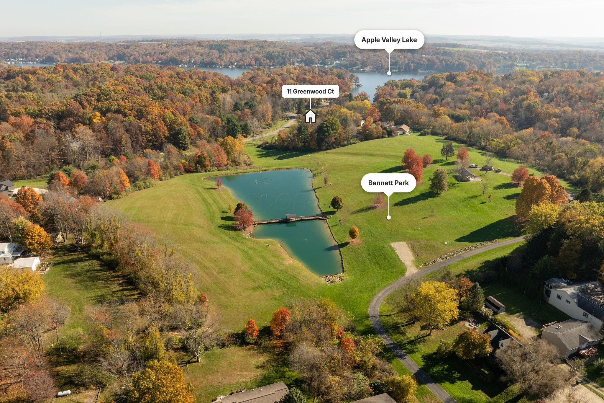 This location is the ideal, backing to Bennett Park and in proximity to resident lake access on Apple Valley Lake.
