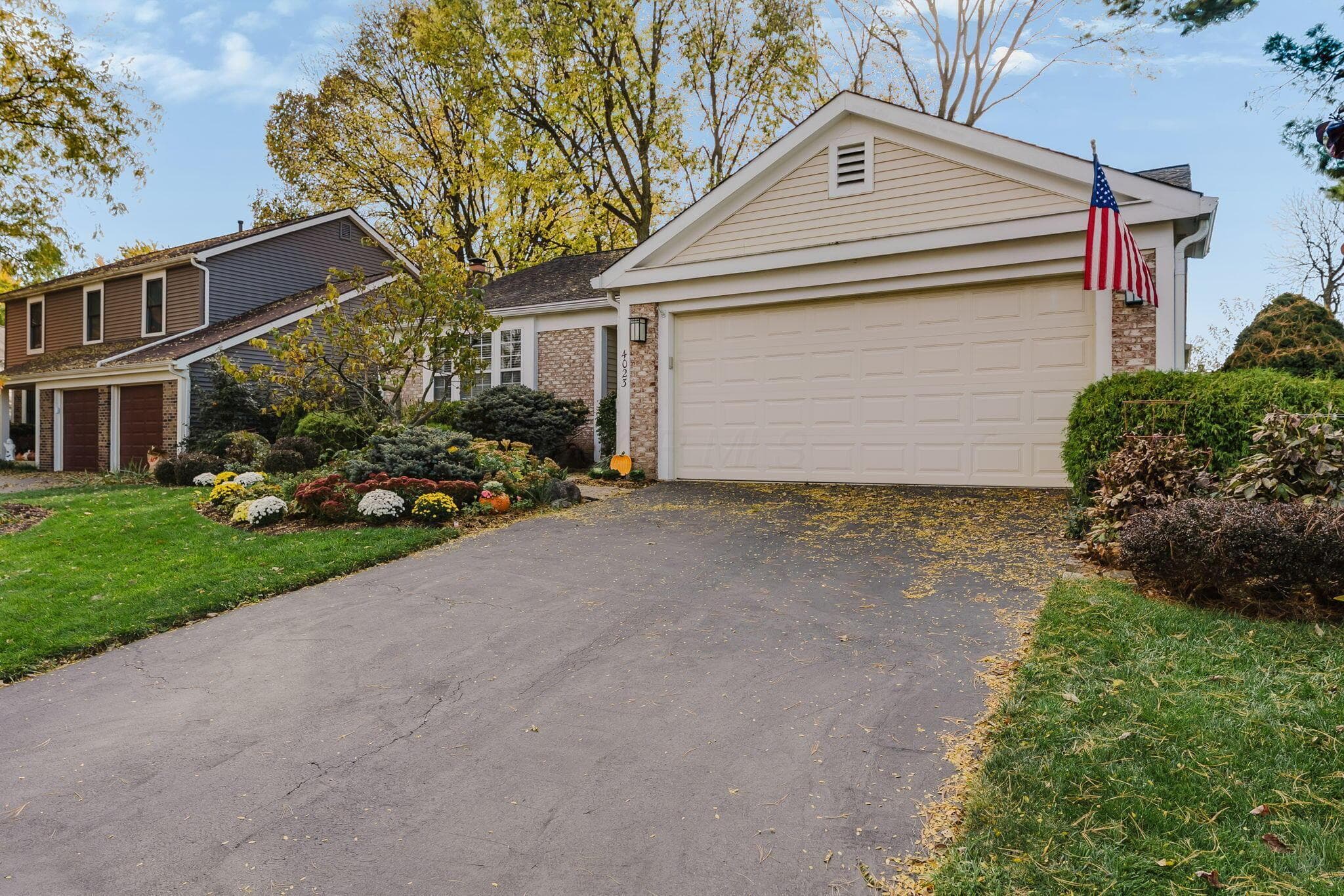 Recently recoated front driveway